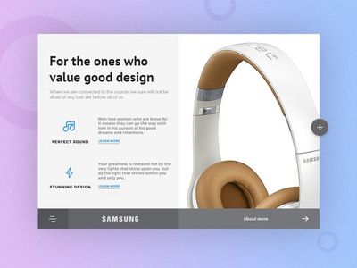 一组耳机产品着陆页网页设计主图分享